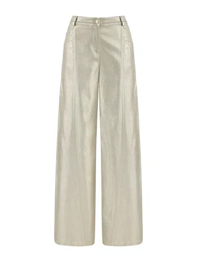 Nocturne Metallic Printed Pants In Gold
