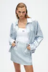 Nocturne Metallic Mini Skirt In Blue