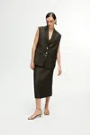 Nocturne Midi Skirt With Back Slits Skirts In Green