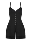 Nocturne Mini Linen Jumpsuit In Black