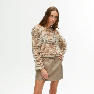 Nocturne Mini Skirt With Pockets In Brown