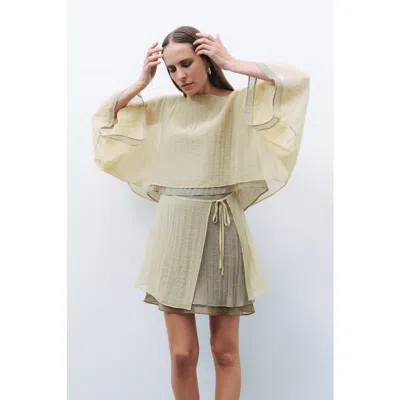 Nocturne Mini Skirt With Tie Detail In Khaki