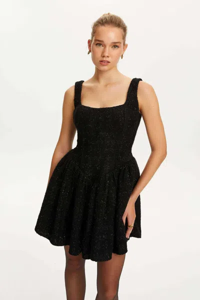 Nocturne Mini Tweed Dress In Black