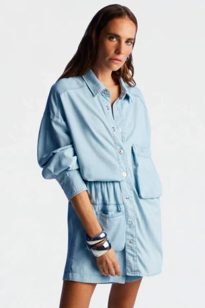 Nocturne Minimal Draped Shirt In Blue