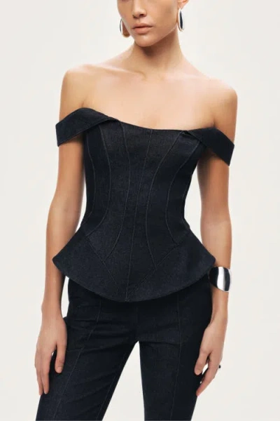 Nocturne Off-shoulder Sculpted Bustier In Black