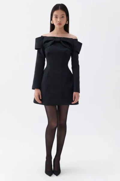 Nocturne Off The Shoulder Minidress In Black