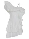 Nocturne Women's One Shoulder Draped Taffeta Dress In White