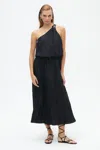 Nocturne Women's One Sleeve Dress With Accessory Detail-black In Black