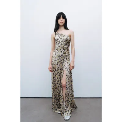 Nocturne One Shoulder Printed Maxi Dress In Multi-colored