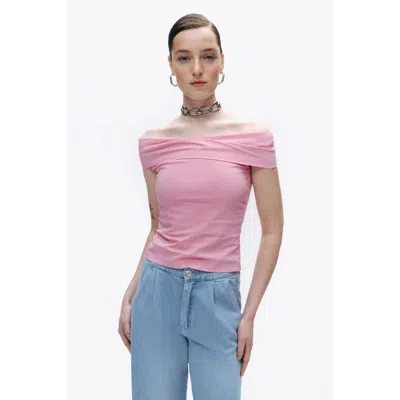 Nocturne Open Shoulder Blouse In Pink