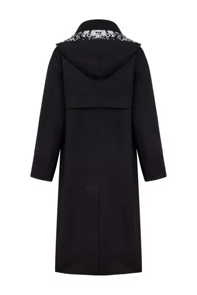 Nocturne Oversize Hooded Trench Coat In Black