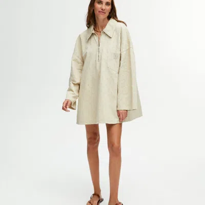 Nocturne Oversized Denim Dress In Khaki