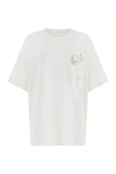 Nocturne Oversized Embroidered T-shirt In White