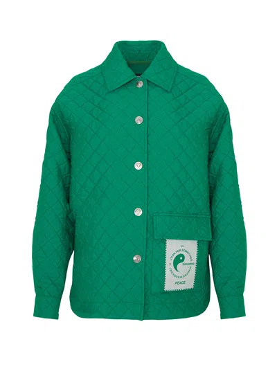 Nocturne Oversized Quilted Jacket In Green