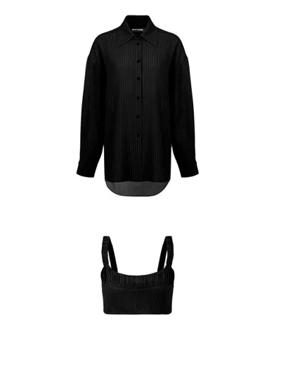 Nocturne Oversized Twin Set Shirt In Black
