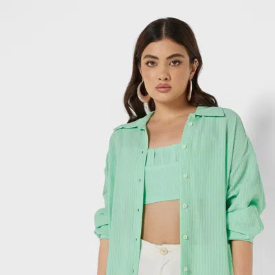 Nocturne Oversized Twin Set Shirt In Green