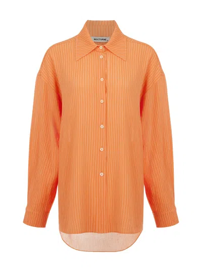 Nocturne Oversized Twin Set Shirt In Yellow/orange