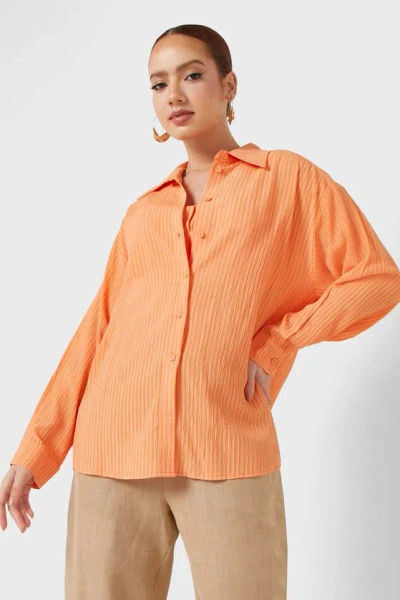 Nocturne Oversized Twin Set Shirt In Orange