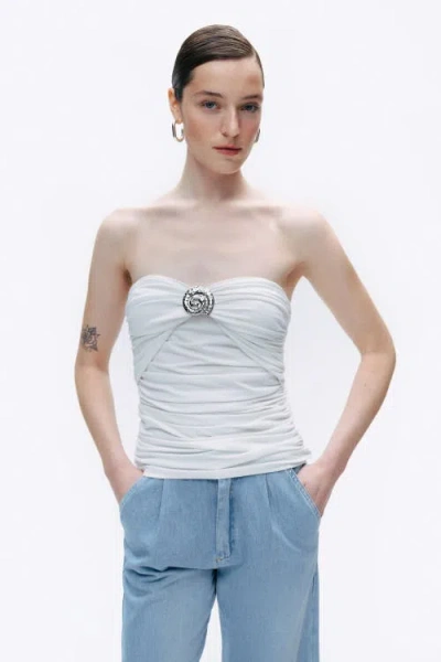 Nocturne Oyster Accessory Blouse In Ivory