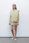 Nocturne Padded T-shirt In Olive Green