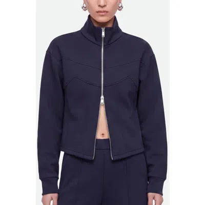 Nocturne Panelled Zip Up Sweatshirt Jacket In Blue