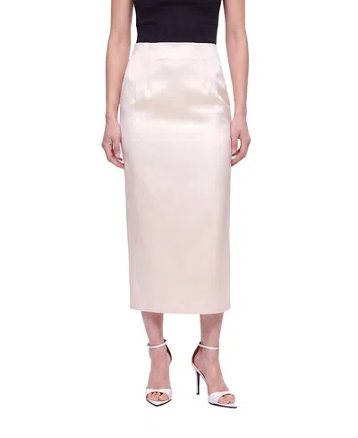 Nocturne Pleat Detail Pencil Skirt In Neutral