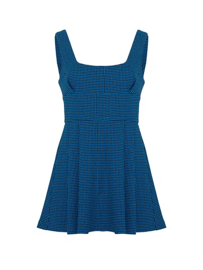 Nocturne Pleated Mini Dress In Dark Blue