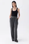 Nocturne Pleated Palazzo Pants In Grey