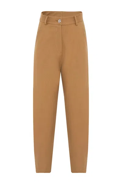 Nocturne Pleated Slouchy Pants In Brown