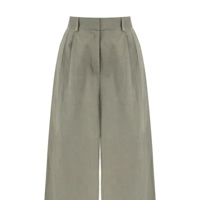 Nocturne Pleated Wide Leg Pants In Gray