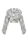 NOCTURNE PRINTED CROP TOP WITH KNOT