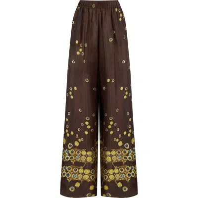 Nocturne Printed Flowing Pants In Multi-colored
