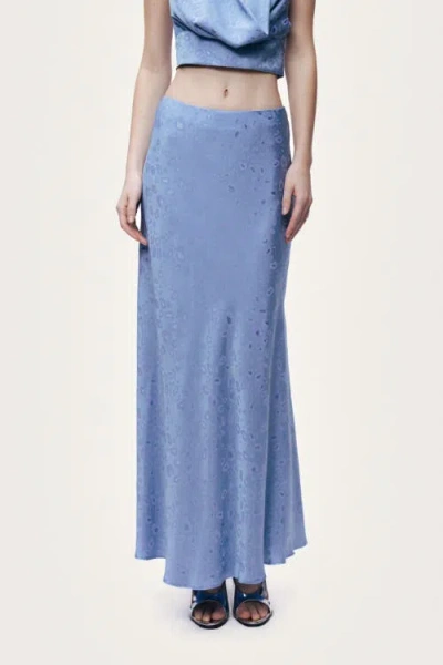 Nocturne Printed Midi Flare Skirt In Blue