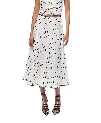 Nocturne Printed Midi Skirt In White