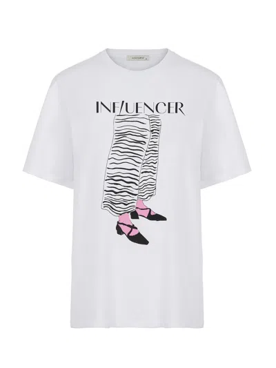 Nocturne Printed Oversize T-shirt In White