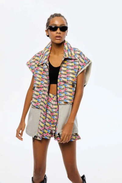 Nocturne Printed Oversized Jacket In Multi-colored
