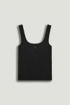 Nocturne Printed Sleeveless Crop Top In Black