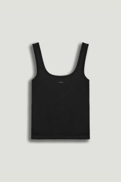 Nocturne Printed Sleeveless Crop Top In Black