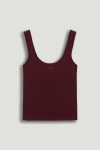 Nocturne Printed Sleeveless Crop Top In Burgundy