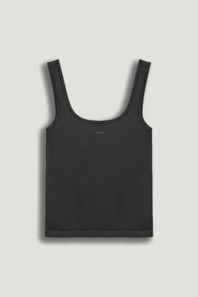 Nocturne Printed Sleeveless Crop Top In Gray
