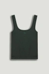Nocturne Printed Sleeveless Crop Top In Green