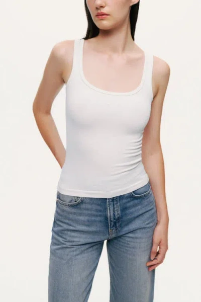 Nocturne Printed Sleeveless Crop Top In White