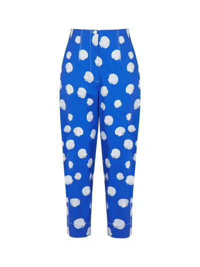Nocturne Printed Slouchy Pants In Blue