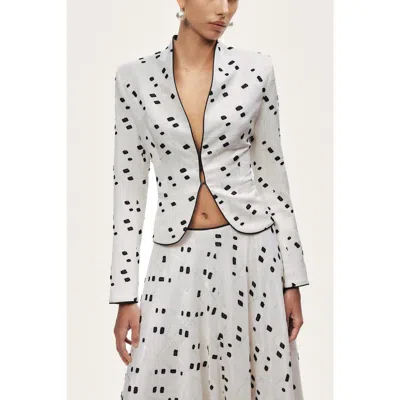 Nocturne Printed Tailored Jacket In White