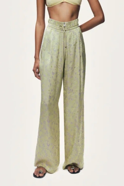 Nocturne Printed Wide Leg Trousers In Yellow