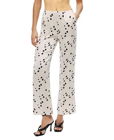 Nocturne Printed Wide-leg Pants In Gray