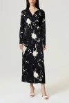 Nocturne Printed Wrap Maxi Dress In Black