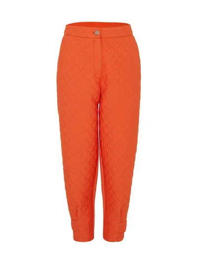 Nocturne Quilted Joggers In Orange