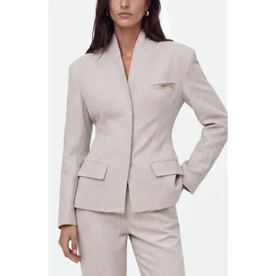Nocturne Relaxed Cotton Blazer In White