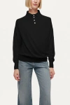 Nocturne Relaxed Polo Knit Sweater In Black